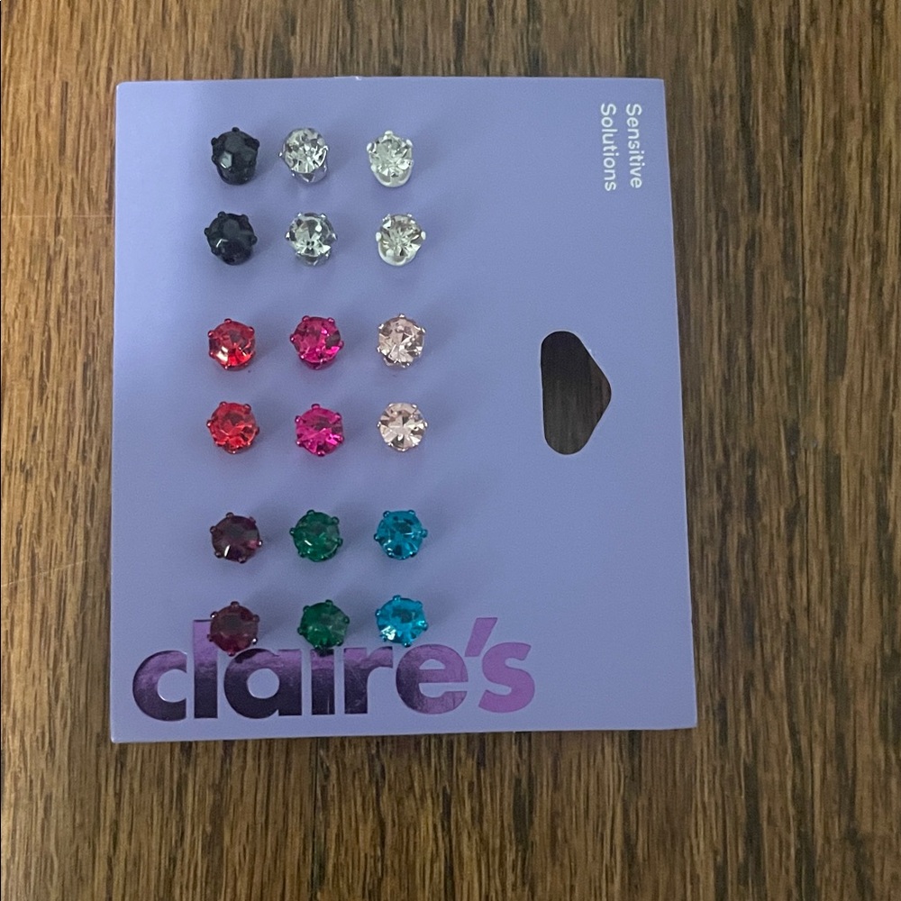 Claire's Vibrant Gemstone Stud Earrings Set